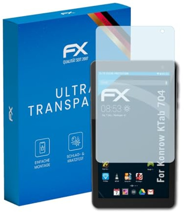 atFoliX Schutzfolie kompatibel mit Konrow KTab 704 Folie, ultraklare FX Displayschutzfolie (2X)