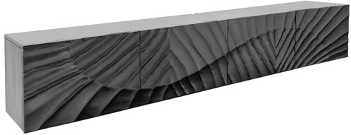 Riess Ambiente TV-Lowboard Scorpion - 200cm - schwarz - Mangoholz Stauraum | Soft Close, handgefertigtes Unikat, montiert geliefert, natürliche Maserung, modernes Design