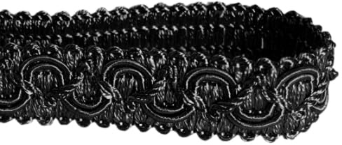 2 Meter Dekoborte Breite 1,6 cm Farbe schwarz Brokatborten Bänder Bordüre Brokat Spitze Posamentenborte