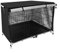 Housse de cage pour chien en tissu Oxford 210D, Housse de cage pour chien, porte d'entrée à volet roulant, Housse de niche en tissu Oxford robuste pour extérieur (noir, 124,5 x 79 cm)