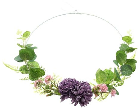 FRANK FLECHTWAREN LED-Ring Blumen, Metall, mattweiß, Kunststoff, 20 warmweiße LEDs, batteriebetrieben, An-/Aus-Schalter Maße: Ø 30 cm, ohne Batterien, nur für den Innenbereich geeignet