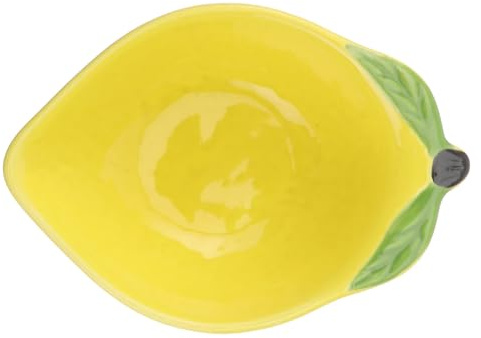 OKUMEYR Bol en Céramique Citron Jaune, Forme Fruit, pour Fruits Secs | Petit Plat de Service, Design Charmant, Desserts, Snacks, Apéritifs, Mariages et Fêtes