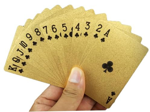 JOINPAYA Goldene Spielkarten Aus Plastik Und Robust Für Poker Und Unterhaltung Zu Hause Bar Langlebige Pokerkarten Mit Glänzender Oberfläche