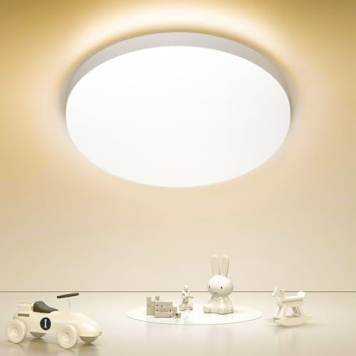 MGEELED Deckenlampe LED Deckenleuchte Flach 36W 3000K 4300LM | Badezimmer Lampe Rund Badlampe Küchenlampe kellerlampe Decke für Flur Schlafzimmer Wohnzimmer Balkon Ø23CM