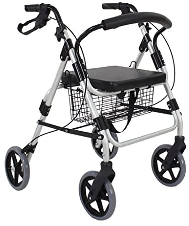 Aioneer Tragbarer Rollator Für Senioren Mit 8-Zoll-Rädern Und Sitz Für Jedes Gelände. Faltbarer, Leichter Rollator Für Erwachsene Mit Tritthilfe, DekorationB