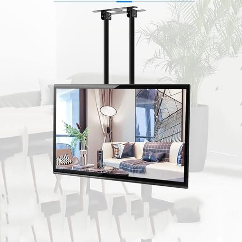 JDJXYNSRT tv stand Tv Ceiling Mount Adjustable Bracket, Telescoping Tv Mount, Fits 60-100 Inch LCD Led 4K Tvs, Flat Screen Display, Adjustable Height Telescoping Tilt and Swivel, Up to 150Lbs(11.5m)
