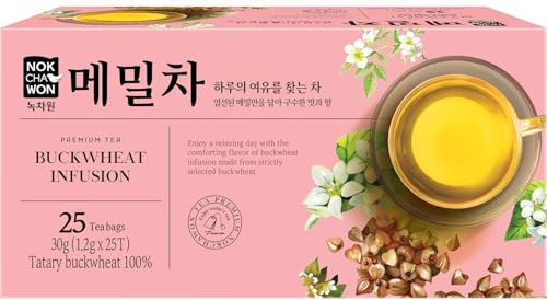 NOKCHAWON Infusion Sarrasin - 30 Sachets sans Caféine | Tisane coréenne 100% naturelle aux notes torréfiées, sans conservateurs ni additifs, appréciée pour ses bienfaits digestifs.