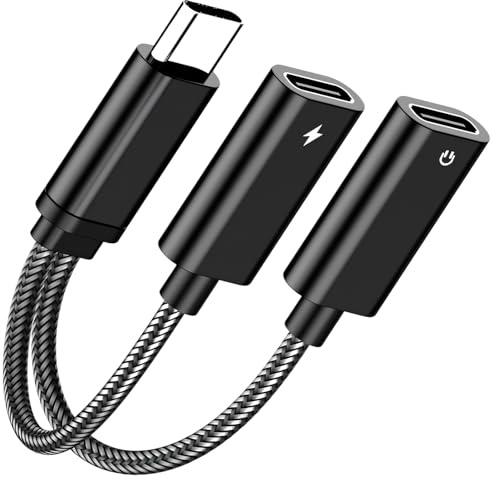 BosuLai Adaptateur USB C 2 en 1 Casque et Chargeur, Double USB C 2 en 1, Adaptateur Double Jack Casque et Chargeur, Type y Splitter Câble Pris en Charge pour Phone 16/15/14, Sasung S24/S23