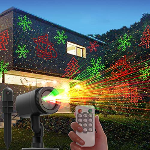 Verbesserter Projektor Weihnachten Aussen 16 Muster & 3 Modi, Wasserdichte Weihnachtsbeleuchtung Schneeflocken Projektor, Weihnachtsdeko Outdoor LED Projektionslampe für Außen Innen Garten Partys Deko