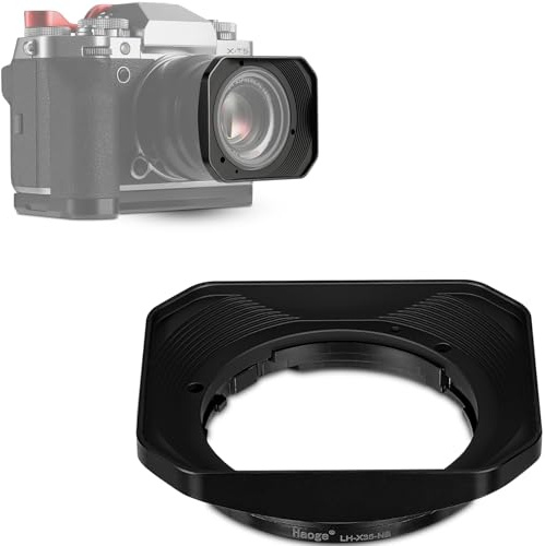 Haoge Metalllische quadratische Objektivblende for Fujifilm XF 35mm F2 R WR, XF 23mm F2 R WR, XC 35mm F2 Objektives Bayonet Objektivblende Shade, Replaces Fuji LH-XF35-2 Objektivblende