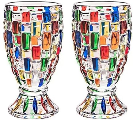 ADESUGATA Set di bicchieri da whisky in vetro colorato, resistenti al calore, tazze da tè, succhi e latte, ideali per bar e matrimoni