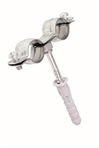 Armar Trading LTD 20mm-24mm/1/2 Metal Double Pipe Clip with Screw/Silver Pipe Bracket/Tube Clamp