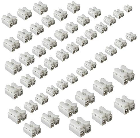50 Stück/pack Weiß CH2 Federverbindungsstück, Klemmverbinder Kabel Stecker Drahtklemmen, Schnellanschlussklemme, die LED Streifen Licht Draht Anschluss, 2 Pins Kabel Stecker