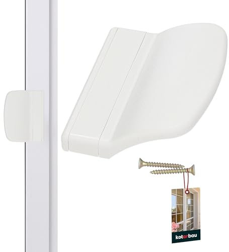 KOTARBAU® Balkontürgriff Praktisch aus Kunststoff Sicher Raucher Weiß Terrassen Türoptik Griff Schließen Griffmuschel