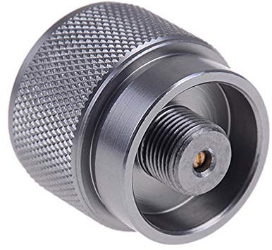Lixada Camping Stove Adapter 1LB Propane Small Tank Input EN417 Lindal Valve Output/Propane Gas Tank Conversion Head Backpacking Stove Convert Connector, Silver