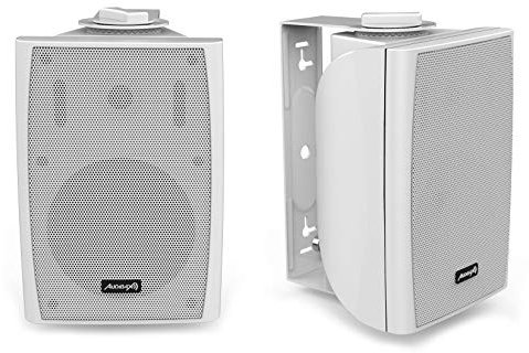 Audibax Elipse 5 Bianco - Diffusori Passivi da Scaffale HiFi - Coppia di Altoparlanti Stereo a 2 Vie - potenza Continua di 30W - Montaggio a Parete Incluso - Altoparlanti con Woofer da 5,25
