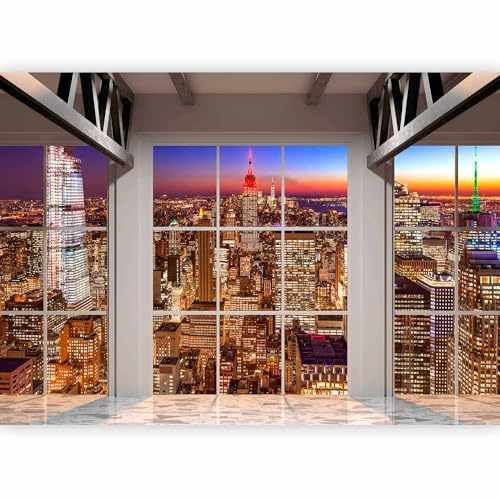 murando Fotomurales autoadhesivos Ventana New York 98x70 cm Papel Pintado