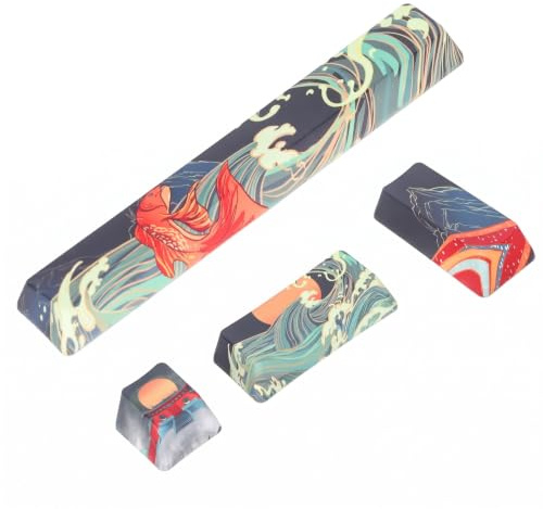 Sorandy 4Pcs Custom Keycaps Style Helle Farben DIY PBT Cartoon Pattern Spiel Mechanische Tastaturen Keycaps Ersatzteile, für Space/ESC/Enter/Numpad Enter