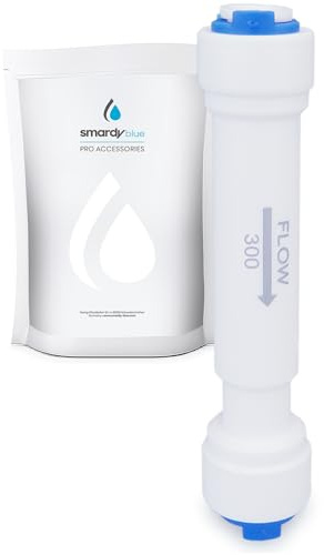 smardy Durchflussbegrenzer 300CC Flow Restrictor für 1/4 Zoll Schlauch | Für Osmoseanlagen, Umkehrosmose, Wasserfilter und Kühlschrank Side by Side, passend für 6,35mm Wasserschlauch