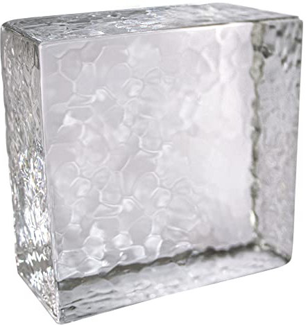 Fuchs Design Crystal Collection Brique en verre véritable effet martelé brillant, environ 12,3 x 11,6 x 5,3 cm, brique en verre véritable