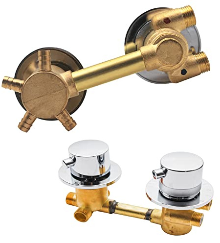 2/3/4/5 Voies Mitigeur Thermostatique Laiton Douche Robinet Cabine With Cartouche Céramique, Mitigeur Cabine cm Entraxe 10/12,5/14,5 G, Intubation 4-way-12,5