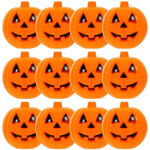 BESPORTBLE Mini Pumpkin Storage Box Case: 12Pcs Plastic Fillable Pumpkin Container Halloween Candy Bucket Halloween Trick or Treat Boxes for Party Favors