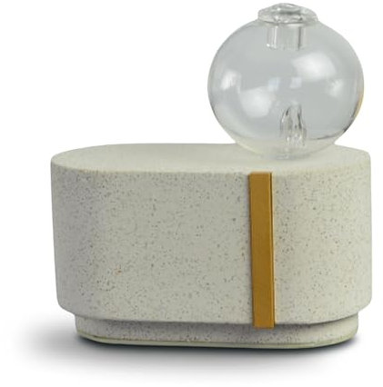 Zen'Aroma Diffusore di Olio Essenziale per Nebulizzazione a Freddo Cimio, Conserva le Virtù delle HE per Aromaterapia, Tasto Touch, in Cemento e Vetro, Illuminazione a LED e Custodia di Trasporto