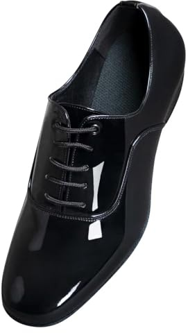 ARCLIBER Mens Dance Shoes Ballroom PU Leather Black Dancing Shoes for Men Sole Tango Salsa Latin-11.5