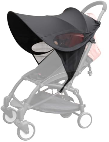 Universal Sun Shade for Baby Stroller UV Protection Rainproof Sun Cover Stroller Pram Pushchair Buggy Blackout Parasol Sunshade Blind Canopy Cover Pushchair Anti-UV Awning for Travel Park Walking