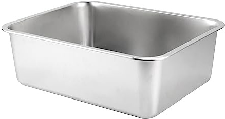Sharplace Bac à litière pour Lapin en Acier Inoxydable pour Chaton, Surface Lisse et Facile à Nettoyer, côtés Hauts antirouille Polyvalents, 40x30x10cm