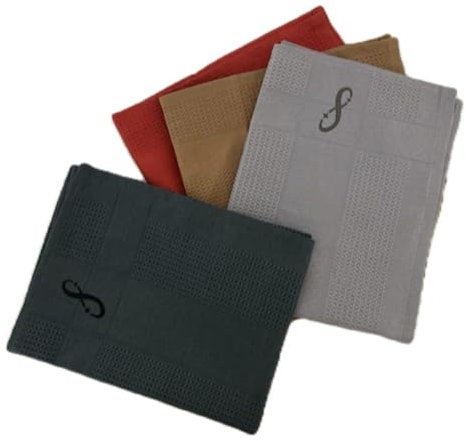 4Shine Fenster Spiegel Glas Microfaser Putztücher Allzweck-Reinigungstücher sowie für Auto, Büro UVM ((4 Stück) Grau, Anthrazit, Beige, Rost-Rot)