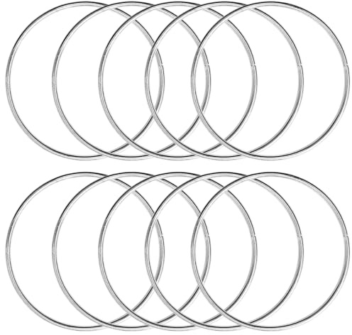 KALIONE Metallringe zum Basteln 10 Stück 25cm Silber Metallringe Metall Ringe Deko für Traumfänger Ring, Makramee Ring, Wickeltechnik, Floristik,Hochzeitskranz,Hoops