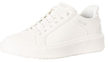 Skechers Hombre Zapatillas Sin Cordones Court Break con Doble Ventilación, White, 42.5 EU