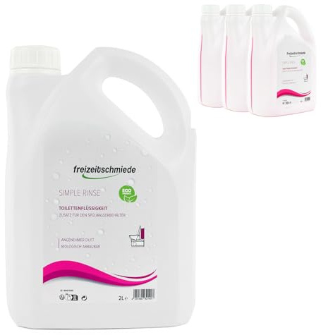 Freizeitschmiede Simple Rinse Toiletten Zusatz für Spülbehälter 2L - 6L Spülwasserzusatz Sanitärflüssigkeit für Campingtoilette (1)