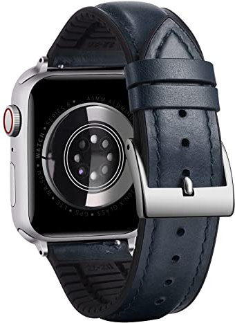 BINLUN Compatibile con Apple Watch Cinturino 45mm 44mm 49mm 42mm 41mm 40mm 38mm Cera Olio Pelle e Silicone Ibrido Cinturino di Ricambio Compatibile con iWatch Ultra SE SE2 Series 9/8/7/6/5/4/3/2/1