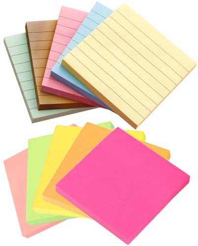 DKDDSSS 900 Pcs Haftnotizen Klebezettel, Sticky Notes Selbstklebende Haftnotizzettel Klebezettel, Extra-stark Klebende Notizzettel für To-Do-Listen und Erinnerungen, für Schule, Zuhause, Büro
