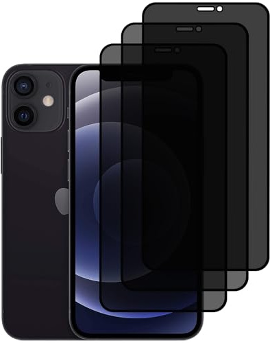 KELOLIN [3 Stück für iPhone 12 Mini Privatbildschirm für Panzerglas, 9H Härte, Anti-Spy, Anti-Kratzen, Sichtschutz Schutzfolie Kompatibel mit iPhone 12 Mini