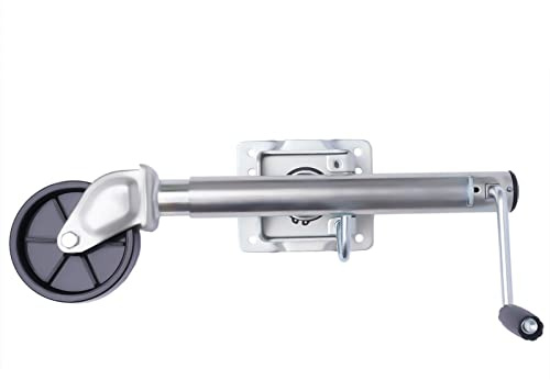 Schwerlast StüTzrad Pkw AnhäNger Trailer Wohnwagen Stahl AutomatikstüTzrad Automatik FüR Rad Klappbar StüZrad Bugrad AnhäNger-StüTzrad Vollgummi Mit Stahlfelge Und Klemmhalter Traglast Kurbel