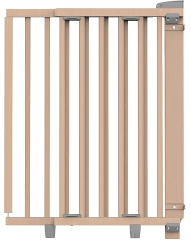 Geuther Türschutzgitter Oris | Treppenschutzgitter zum Anschrauben, Breite 78,5-133 cm | Stabiles Babygitter & Türgitter mit Schwenktür, sicherheitsgeprüft | Kindergitter aus Holz, naturbelassen