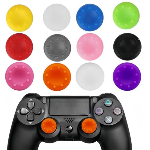 12 Piezas Joystick de Silicona de Repuesto Joystick Thumbstick Grips Tapas de Botones de Silicona Tapas simuladas de Agarre de Joystick para Controladores PS5, PS4