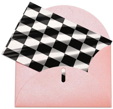 NWGHM Grußkarten mit Umschlägen, schwarz-weiß, karierte Flagge, Notizkarten, Blanko-Karten für alle Anlässe, Jubiläumskarten, BFF-Karten, Dankeskarten, Hochzeitskarten, 9,9 x 15,9 cm