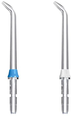 2 x klassische Ersatz-Düsenspitzen für Waterpik Zahnseide, Ersatzköpfe für Waterpik WP100, WP250, WP300, WP450, WP660, WP900, saubere Zähne und gesundes Zahnfleisch, 2 Stück