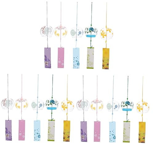 ANDRESLAD 15 STK Windspiele aus Glas altes Windspiel neuartiges Windspiel außen Tür terassendeko makramee Outdoor Hochzeit deko wanduhren Fenster hängende Dekoration Balkon Glas windglocken