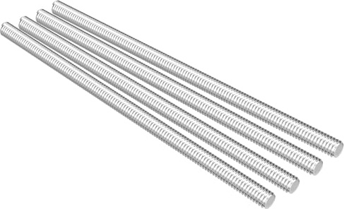 SCOOYUCK 4 Stück Voll Gewindestange M8 × 100mm 304 Edelstahl, DIN 975