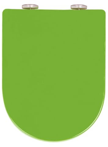 Soft Close Toilet Seat with Quick Release and Adjustable Stainless Hinges Green