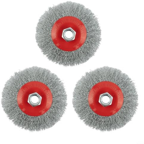 Sumsoctober Lot de 12 500 brosses rondes en acier au carbone pour meuleuse d'angle ondulée 115 mm M14 x 2