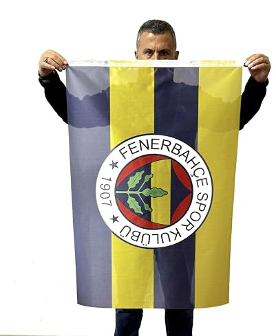 Fenerbahce Flagge 70 x 105 cm - für Fahnenmast, Türkeifahne aus reißfestem Fahnen-Polyester-Stoff, Hissfahne Quer wetterfest und UV-beständig Türkei