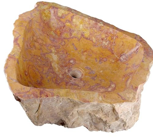 Divero Aufsatz-Waschbecken SAVONA2 aus aus Marmor - gelblich/rötlich - Ø ca. 45