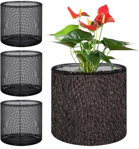 Generisch Wasserpflanzenkorb, Teichkorb Pflanzgefäß, 4X Atmungsaktive Schwimmende Aquatische Mesh-Pflanztaschen Für Garten, Teich, Balkon Und Innenraumbegrünung