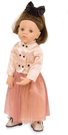 Götz Happy Kidz Greta Jubilee 2566506 Poupée debout multi-articulation 50 cm Cheveux bruns yeux marron – Lot de 7 pièces